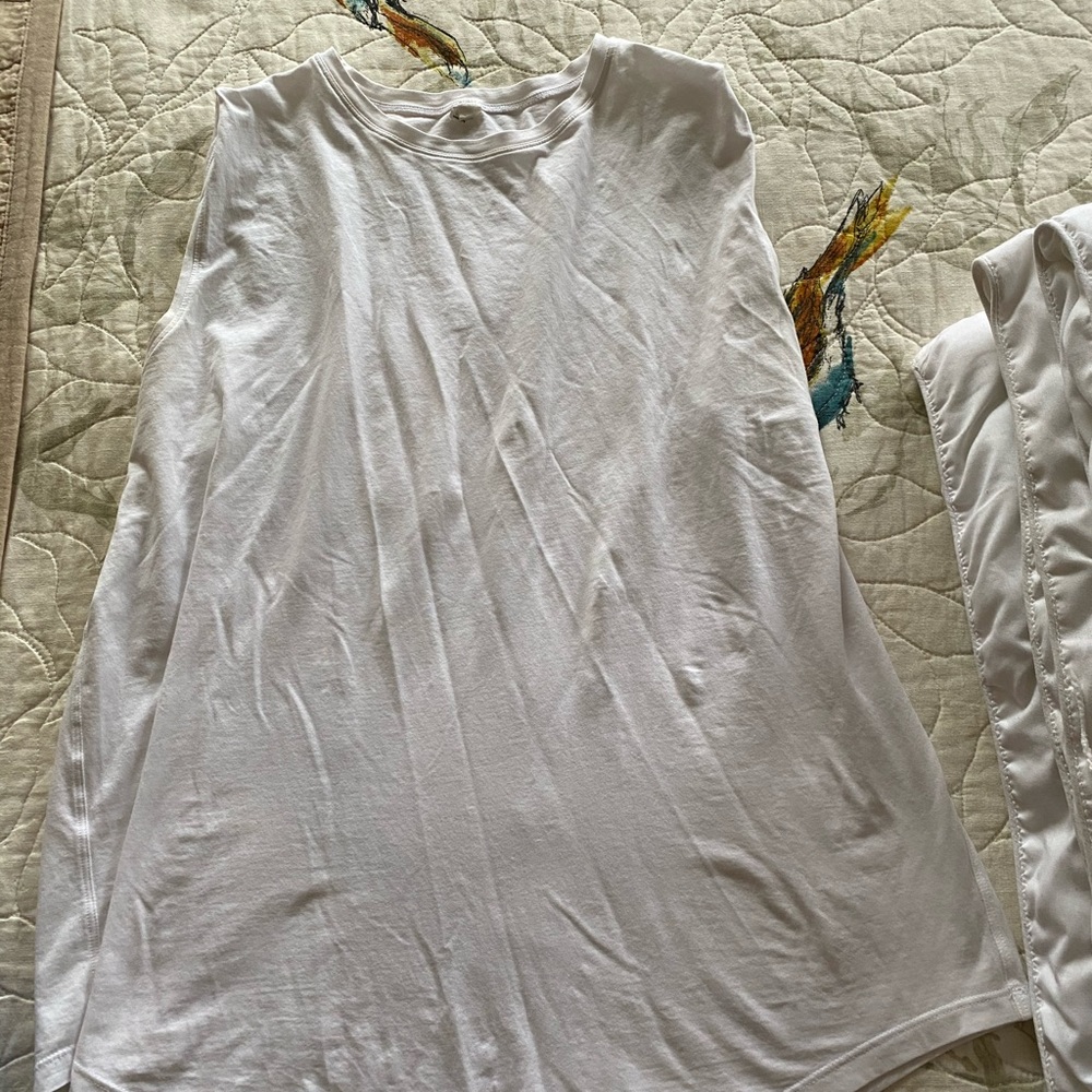 Crisp white workout muscle tank
